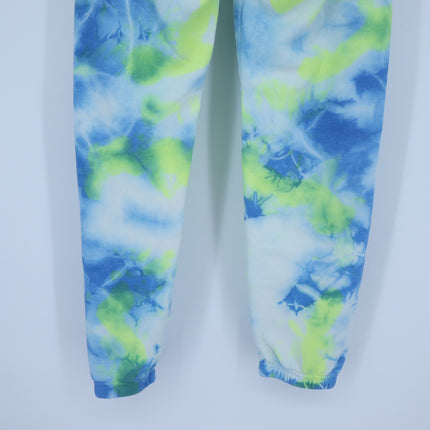 Aviator Nation Tie Dye Jogger Sweatpants Blue and Yellow Pull On Women's S