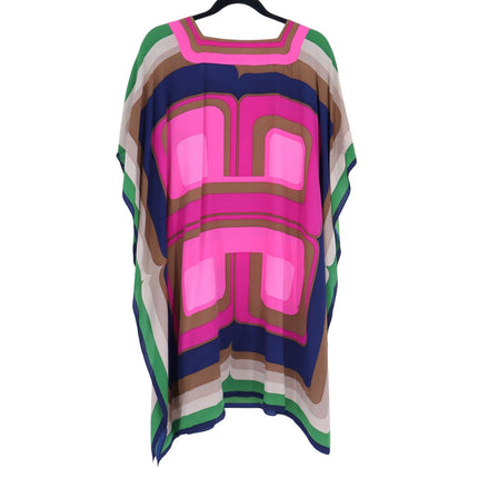 TRINA TURK Theodora Silk Dress Pink Multicolor Stripe Mini Kaftan Women's XS/S