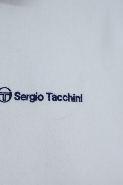 SERGIO TACCHINI Marisa Varsity Jacket Gardenia White Navy Wool Blend Women's S