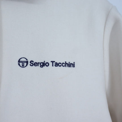 SERGIO TACCHINI Marisa Varsity Jacket Gardenia White Navy Wool Blend Women's S