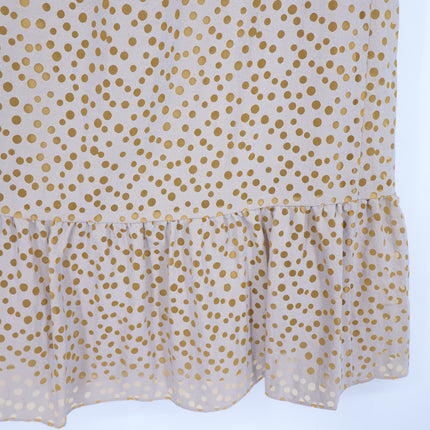 AKRIS PUNTO Sleeveless Polka Dot Flounce Dress Tan Gold Knee Length Women's 6