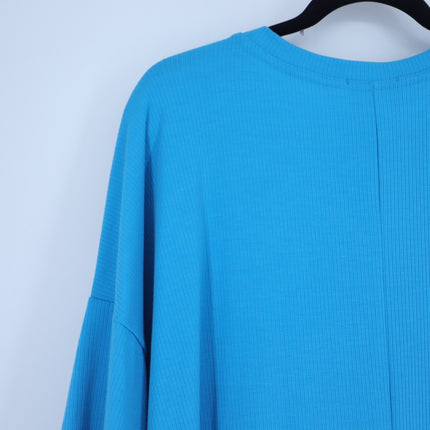 Dressed in Lala Malone Ribbed Oversize T-Shirt Maui Blue NWT Oversized Women's M