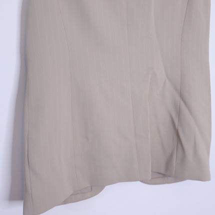 DONNA KARAN NWT Pinstripe Double Breasted Vest Cobblestone Cream Women's 10P