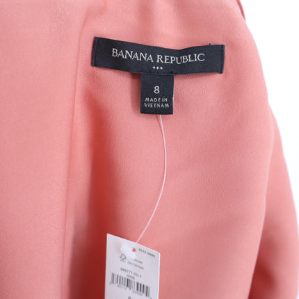 BANANA REPUBLIC One Shoulder Pleated Midi Dress Pink Amaretti NWT Women's 8
