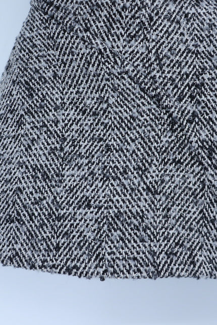 NOCTURNE Tweed Strapless Corset Top Sweet Heart Neck Black and White Women's XL