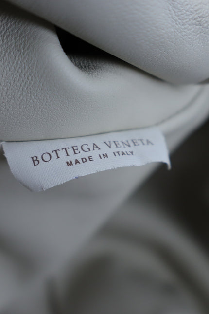 BOTTEGA VENETA The Pouch Bone White Intrecciato Leather Clutch Bag