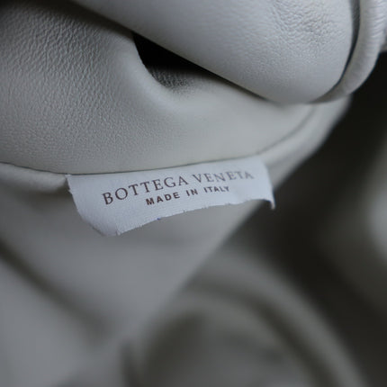 BOTTEGA VENETA The Pouch Plaster White Intrecciato Leather Clutch Bag