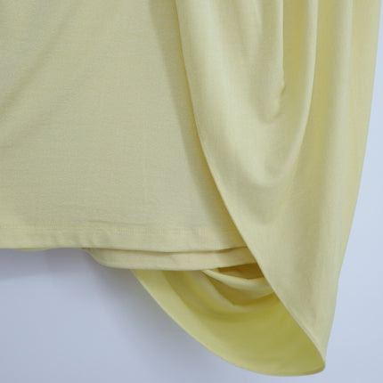 JONATHAN SIMKHAI Yellow Safiya Top Chamomile One Shoulder Draped Knit Women's S