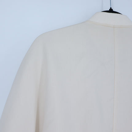 By Anthropologie Oversized Bomber Jacket Off White Zip Up Lightweight Women's XS
