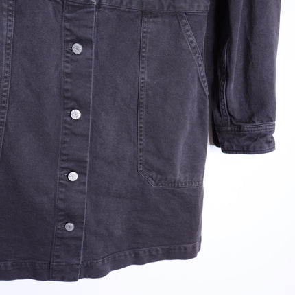Rails Carbon Lisette Dress Black Mini Denim Button Front Long Sleeve Women's S