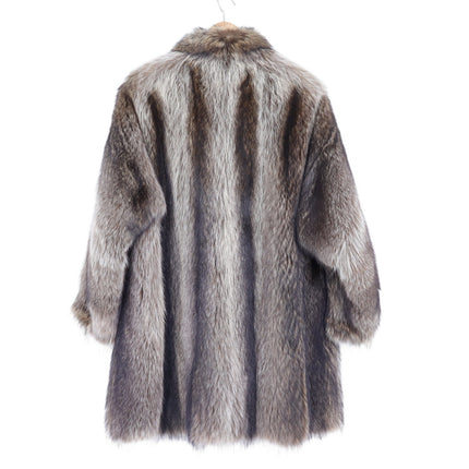 REVILLON Fox Fur Coat Saks Fifth Ave Brown and White Authentic Luxury Women's M