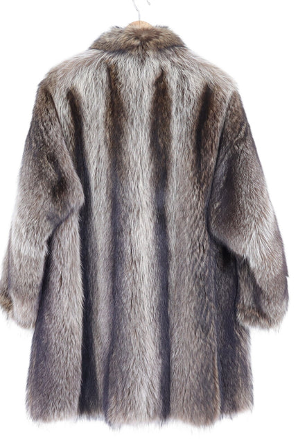 REVILLON Fox Fur Coat Saks Fifth Ave Brown and White Authentic Luxury Women's M