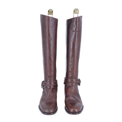 Ralph Lauren Collection Leather Riding Boot Brown Western Luxury Women's 5.5B