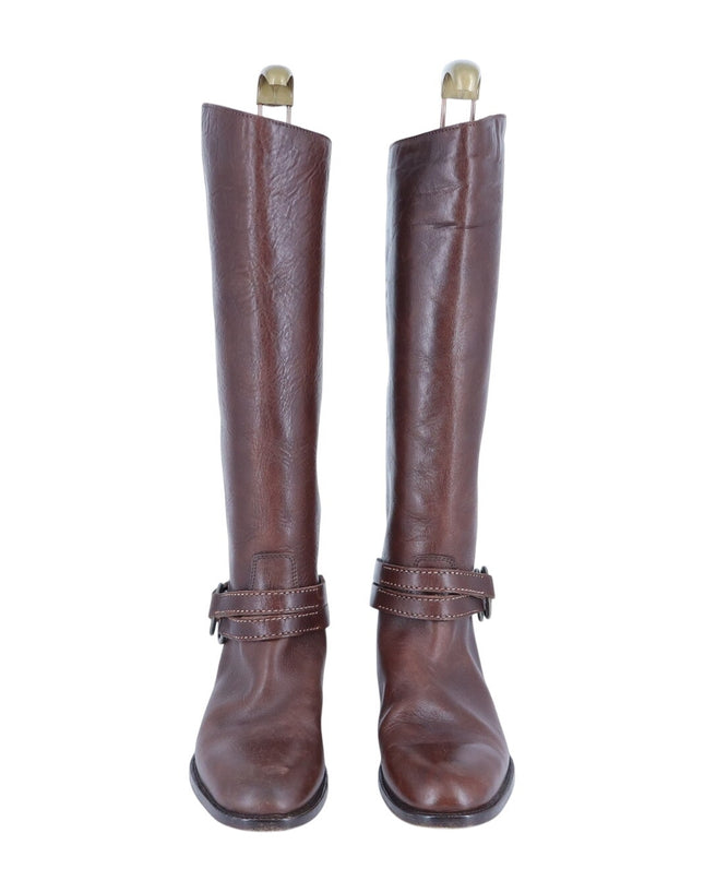 Ralph Lauren Collection Leather Riding Boot Brown Western Luxury Women's 5.5B