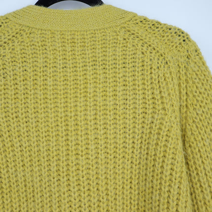 ELEVEN SIX Chunky Knit Sara Cardigan Sweater Joy Yellow Alpaca Blend Women's M/L