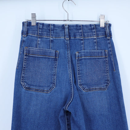 Maeve The Colette Jeans Blue Mini Fern Wash Cropped Wide Leg Women's 26