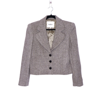 BA&SH Blanche Blazer Beige Cropped Long Sleeves Lady Jacket Women's 1/US 4
