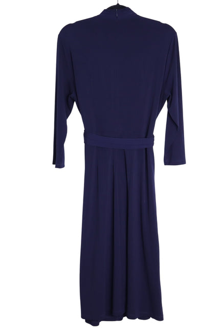 THE FOLD Wrap Belted Midi Dress Navy Blue Long Sleeve Women's 8