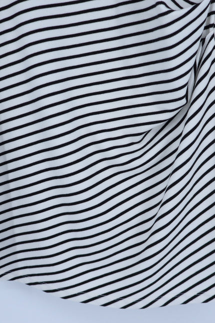 VERONICA BEARD Lanier Striped Polo Mini Dress Black and White NWT Women's M