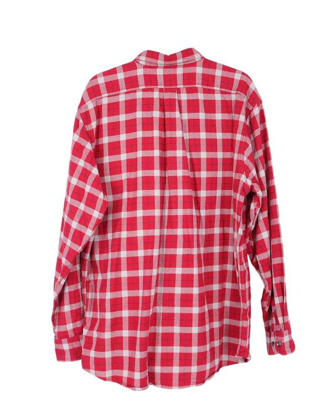 Filson Alaskan Flannel Shirt Red Cream Plaid Button Up Shirt Men's XL
