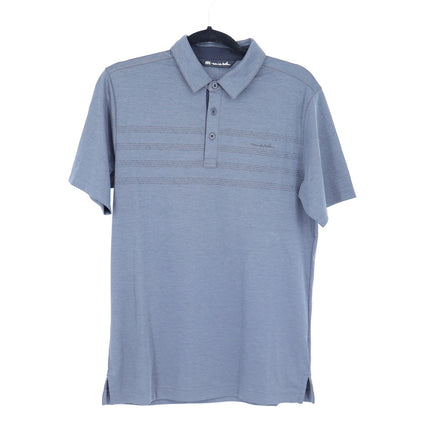 Travis Mathew Coto Performance Golf Polo Gray Chest Stripe Short Sleeve Men's S