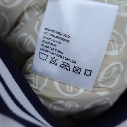 SERGIO TACCHINI Marisa Varsity Jacket Gardenia White Navy Wool Blend Women's S