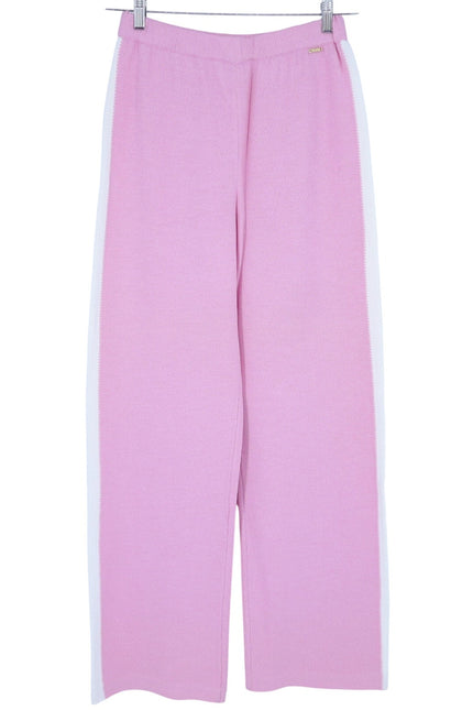 ST. JOHN SPORT Wide Leg Sweater Pant Santana Knit Pink Track Suit Women's M