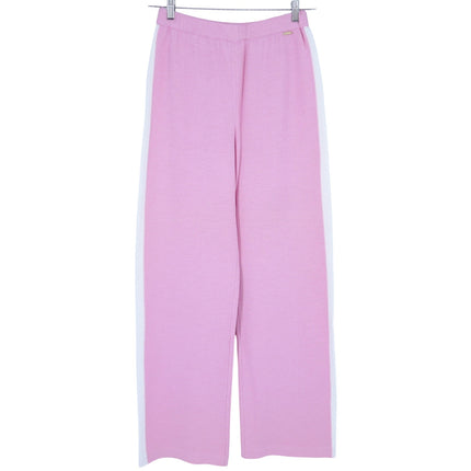 ST. JOHN SPORT Wide Leg Sweater Pant Santana Knit Pink Track Suit Women's M