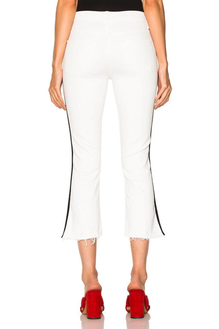 MOTHER The Insider Crop Step Fray Jeans Whipping The Racer White Women's 29