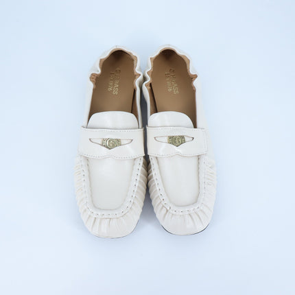 G.H. Bass Rumi Penny Loafers Cream Leather Moccasin Slip On Women's 5