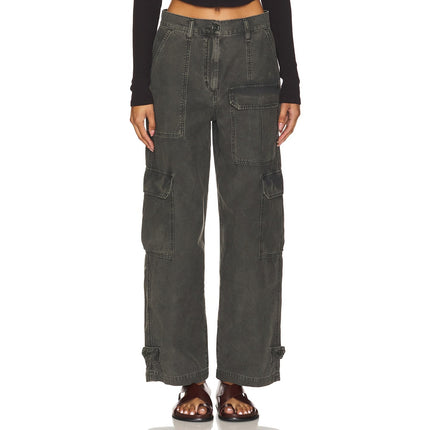 AGOLDE Brynn Cargo Pant NWT Marker Black Wide Leg Cotton Twill Women's 32