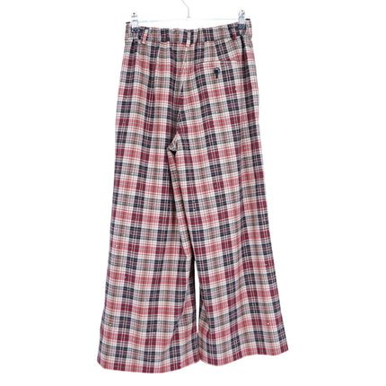 Maeve Avery Sparkle Pleated Wide Leg Trousers Plaid Red Multicolor Women's XS