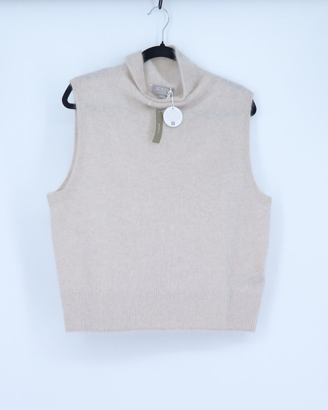 J. Crew 100% Cashmere Turtleneck Sweater Shell Heathered Linen NWT Women's L