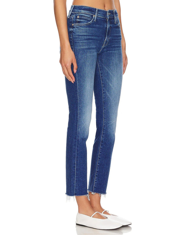 Mother The Rascal Ankle Fray Jeans Blue Opposites Attract Zip Fly Women's 27