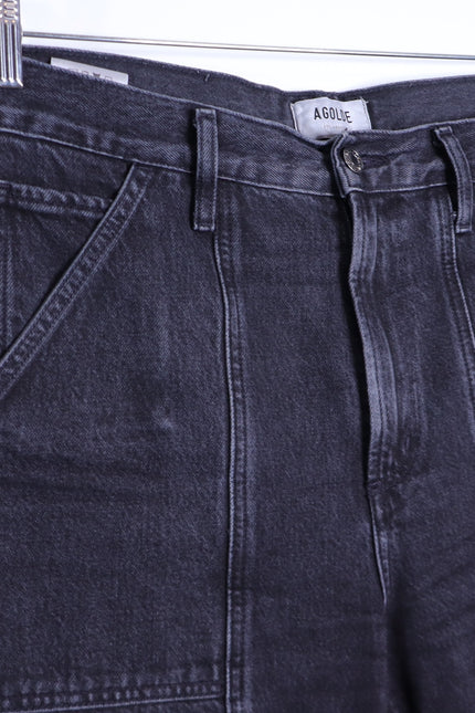 AGOLDE Cooper Cargo Jeans Panther Black Zip Fly Wide Leg Casual Women's 29