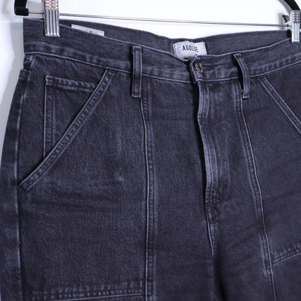 AGOLDE Cooper Cargo Jeans Panther Black Zip Fly Wide Leg Casual Women's 29