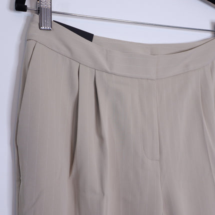 DONNA KARAN Pinstripe Wide Leg Dress Pants NWT Cobblestone Cream Women's 10P