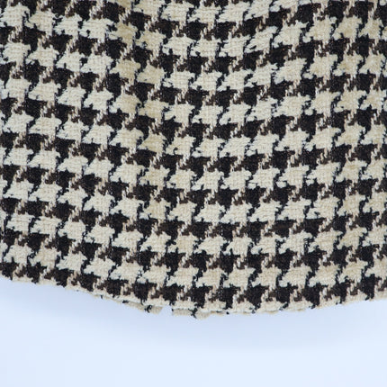 Oscar De La Renta VTG Houndstooth Knee Length Skirt Brown and Cream Women's 6