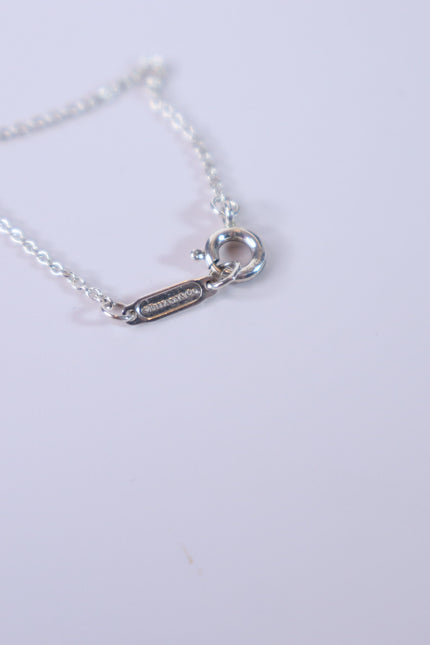 TIFFANY & CO Silver Atlas Pendant Chain Necklace Open Round Roman Clock Numerals