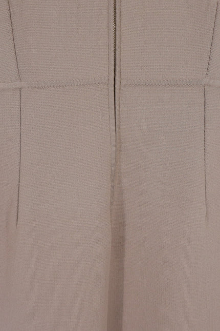 SCANLAN THEODORE Crepe Knit Collar Dress NWT Beige Camel Quiet Luxury Women's L
