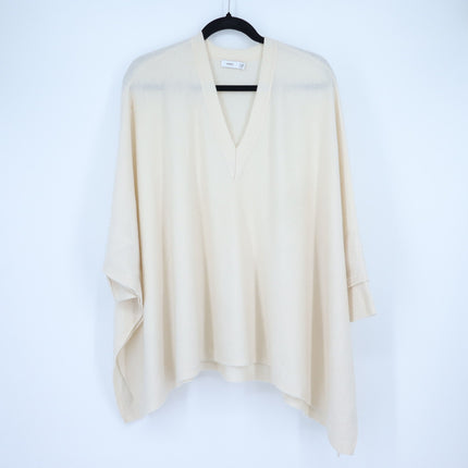 Vince Cashmere & Wool V-Neck Poncho Sweater Ivory Pullover Women's XS/S