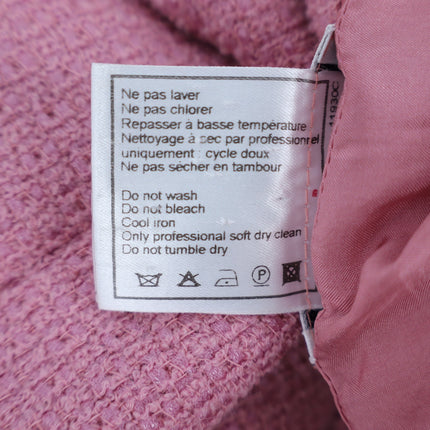 Chanel Coco Mark Tweed Skirt Mauve Pink Pleated Summer Wool Women's 40/US 8