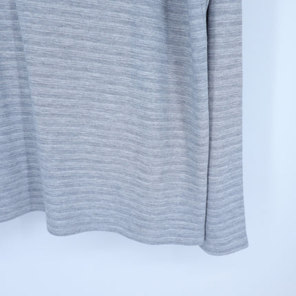 Vince Feeder Stripe Knit Top Gray Long Sleeve Crew Neck Pullover Men's XL