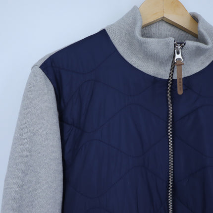 Holebrook Sweden Sigvard Full Zip Jacket Gray Navy Quilted Windproof Men's L