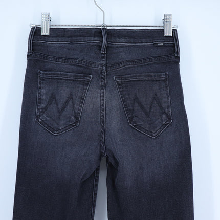 Mother Rascal Ankle Snippet Jeans Nighthawk Black Slim Straight Leg Women's 23