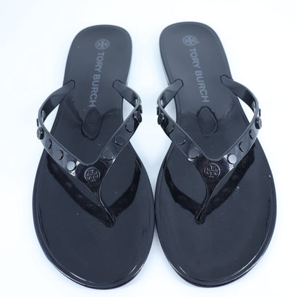 Tory Burch Studded Jelly Thong Sandals Black Slip On Casual Women's 11