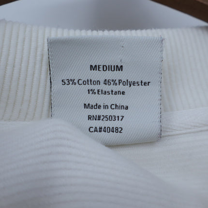 Varley Addelyn Ribbed Sweatshirt White Size Zip Crew Neck Pullover Women's M