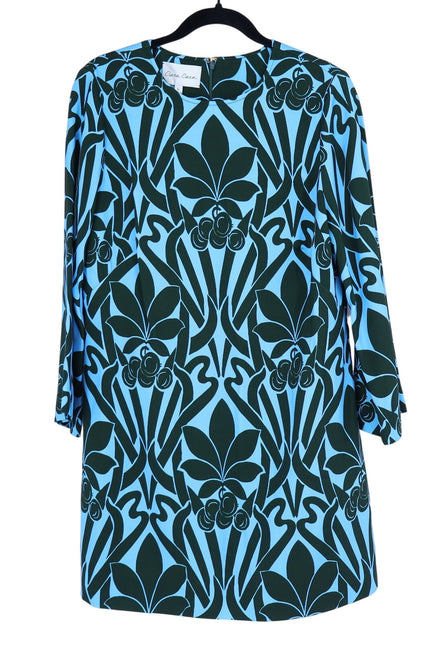 CARA CARA Gossamer Blue Saffron Dress Mini Shift Bell Sleeve Women's L