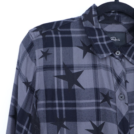 Rails Hunter Shirt Ash Twilight Stars Button Up Plaid Collared Blouse Women's S