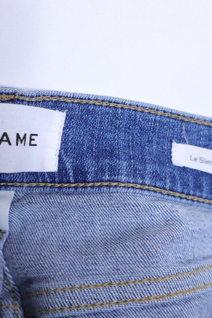 FRAME Le Slim Palazzo Jeans Drizzle Medium Wash Blue High Rise Women's 28